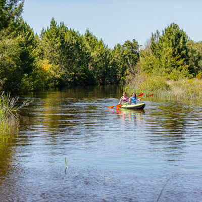 Canoë sur le canal des étangs du Porge 